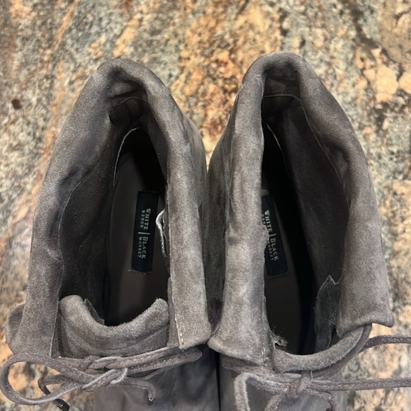 White House Black Market Gray Suede Britton Wedge Ankle Booties Size 9.5 - Picture 7 of 11